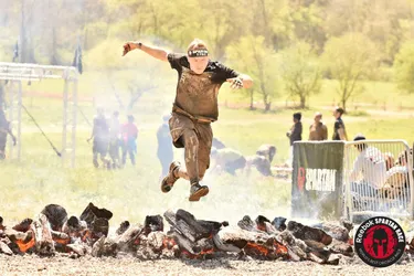 Crossing the finish line at my first Spartan event.