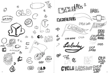 Early sketches featuring some baseball-styled elements.