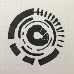 A quick sketch I made using a chisel-nib marker. I wanted to understand what properties I could manipulate in terms of stroke length/width to create visual interest.