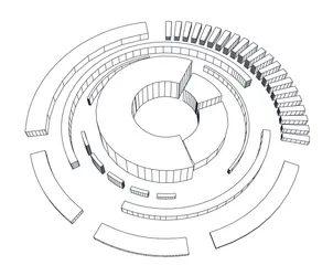 I exported the finished SketchUp model as a .dwg file, which I could then import to illustrator for final editing.